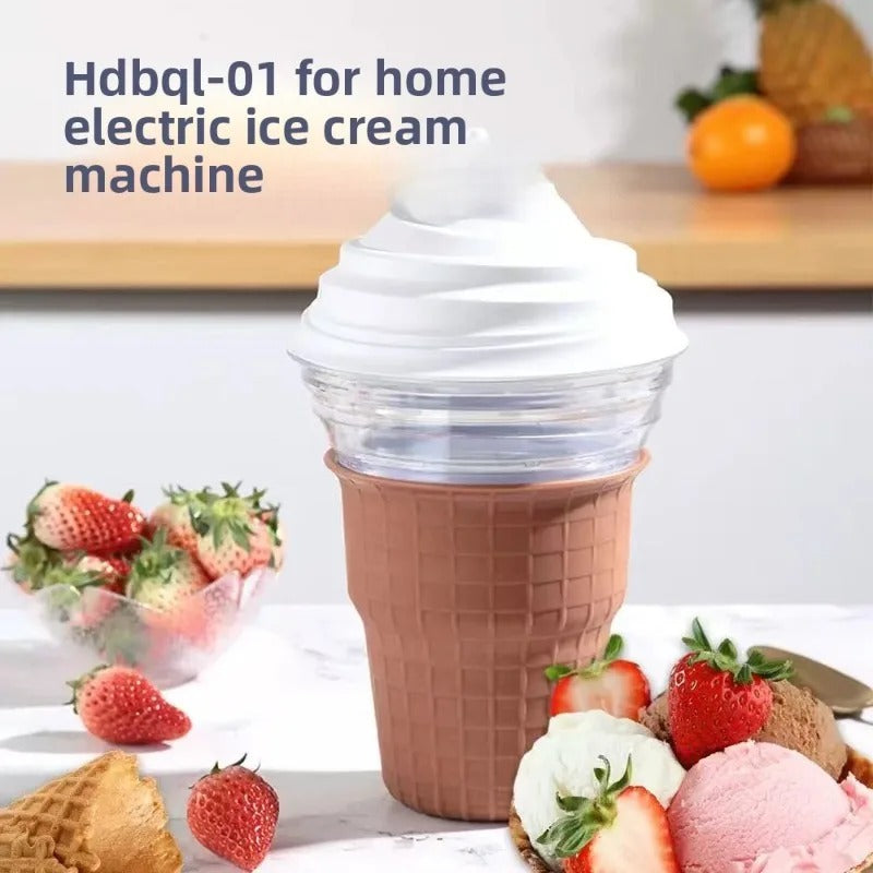 Home Use Mini Ice Cream Maker DIY Children Yogurt Machine Self-Made Snow Cream Stainless Steel Electric Home Appliance
