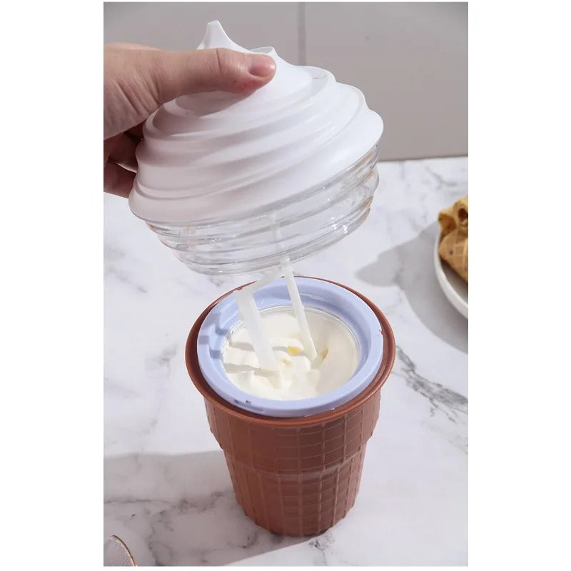 Home Use Mini Ice Cream Maker DIY Children Yogurt Machine Self-Made Snow Cream Stainless Steel Electric Home Appliance